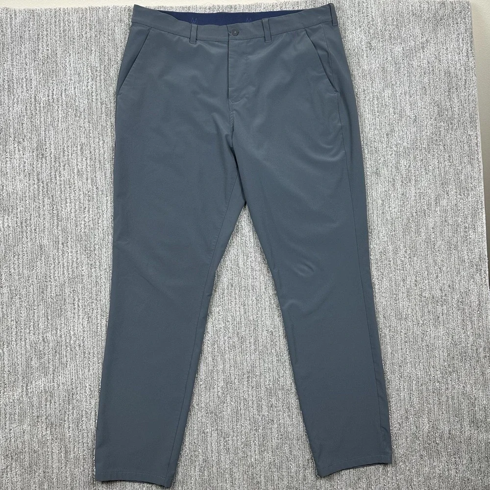 Mizzen Main Helmsman Pants Mens 38x32 Gray Slim Performance Stretch Chino Golf‎